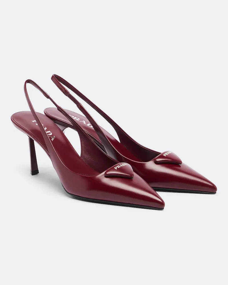 Prada Slingback-Pumps aus Leder Rot
