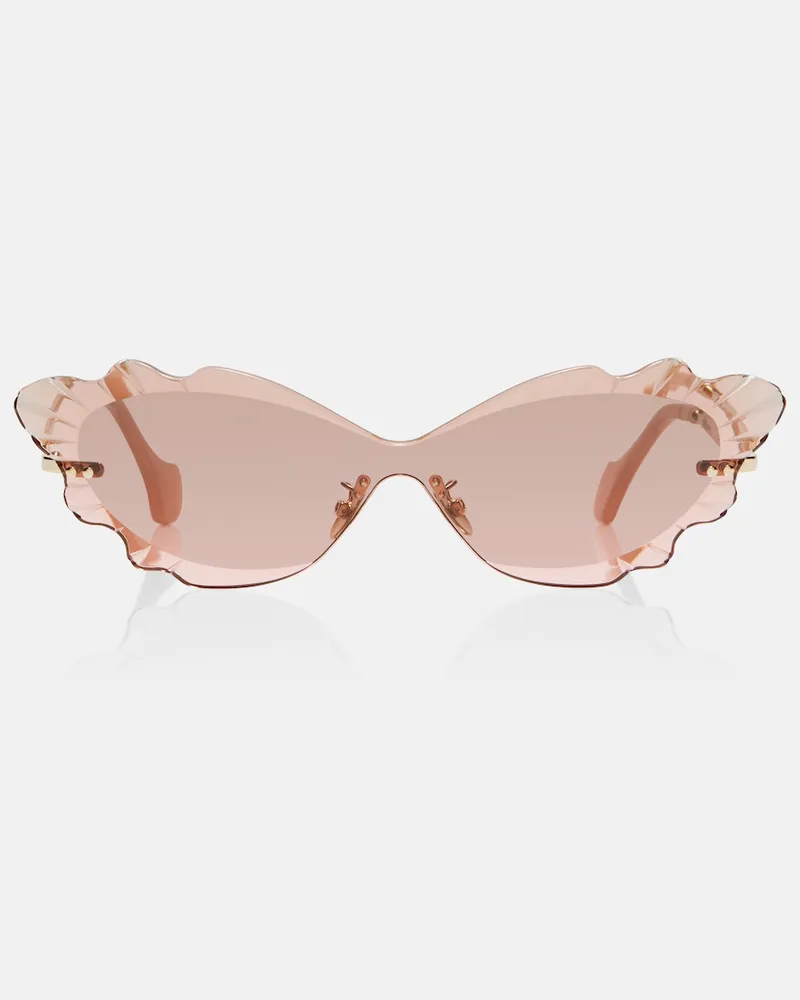 Aquazzura Cat-Eye-Sonnenbrille Palm Beach Rosa