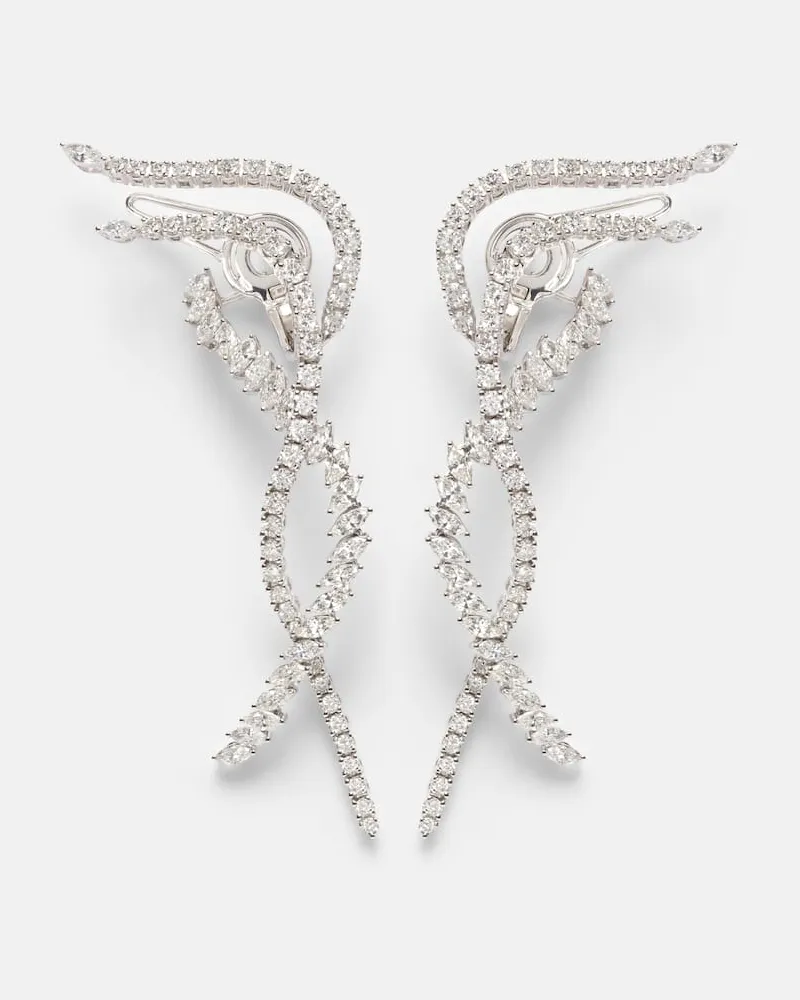 YEPREM Ohrringe Y-Couture aus 18kt Weißgold mit Diamanten Silber