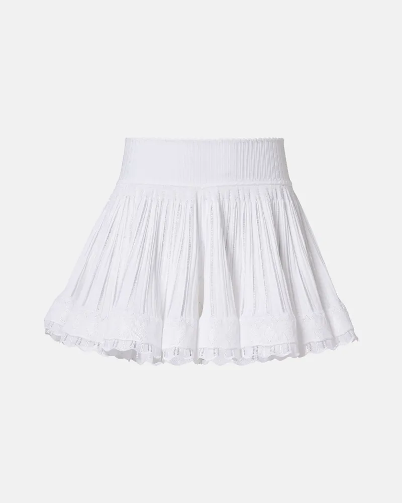 Alaïa Alaïa Minirock aus Strick Weiß