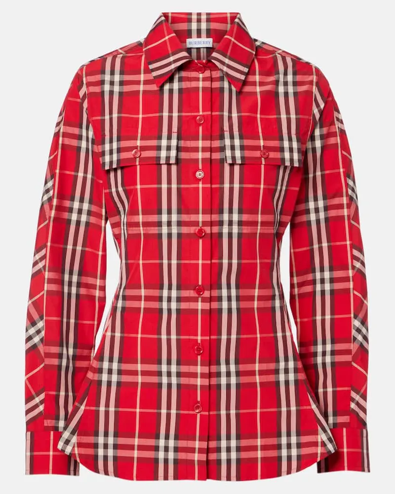 Burberry Hemd Burberry Check aus Baumwolle Rot