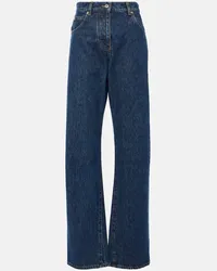 Ferragamo High-Rise Straight Jeans Blau