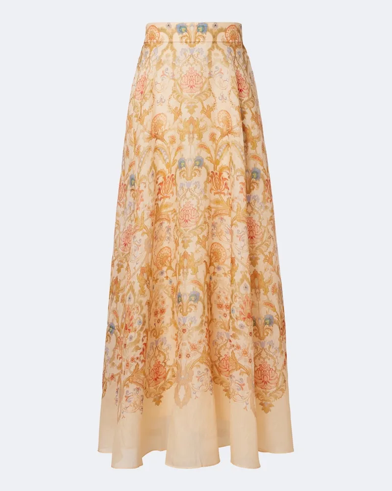 Zimmermann Maxirock Valiant aus Leinen und Seide Beige