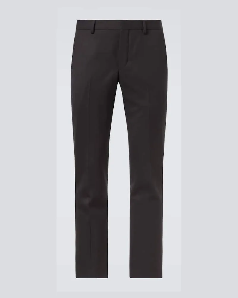 Prada Gerade Hose aus Schurwolle Schwarz