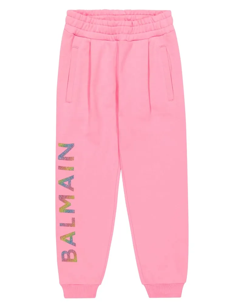 Balmain Jogginghose aus Baumwolle Rosa