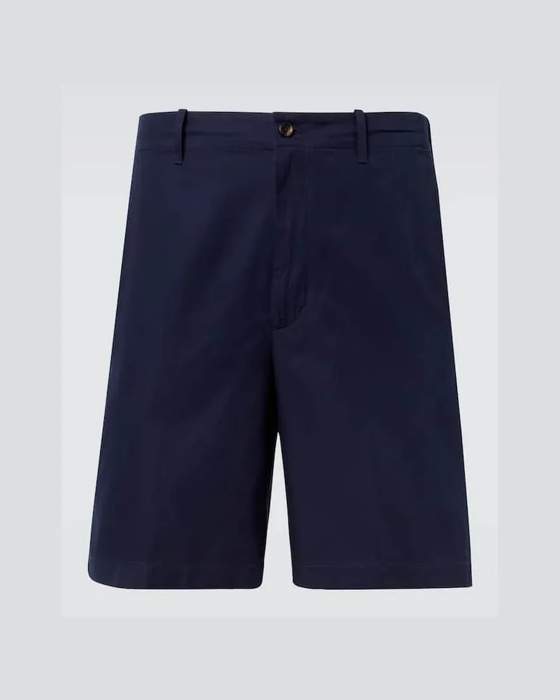 Dunhill Shorts aus Baumwoll-Gabardine Blau