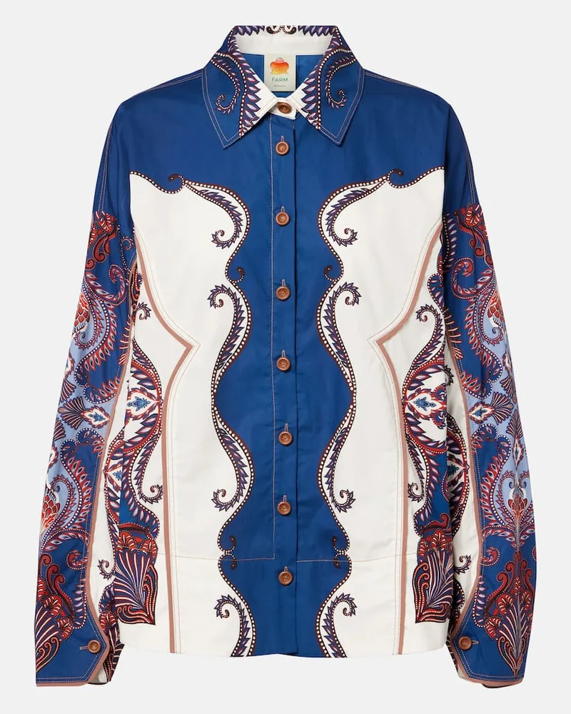 FARM Rio Bedrucktes Hemd Arabesque Scarf aus Baumwolle Multicolor