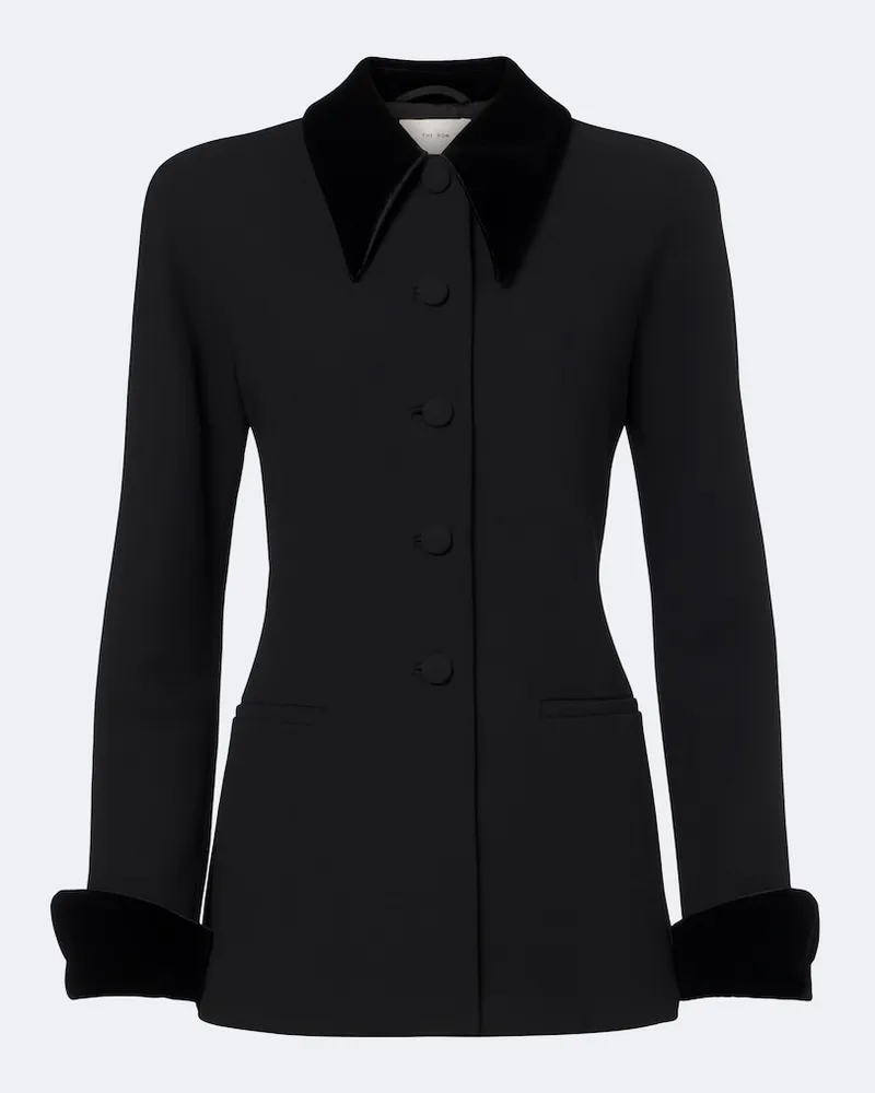 The Row Blazer Jeko aus Schurwolle mit Samt Schwarz