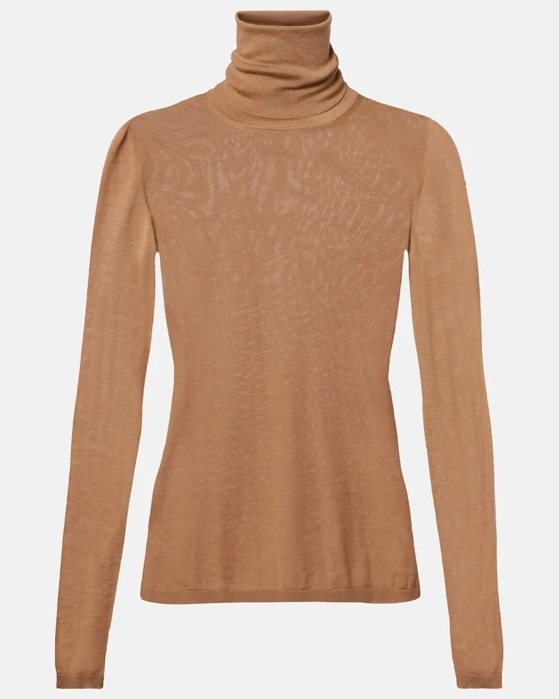 Max Mara Rollkragenpullover Saluto aus Schurwolle Beige
