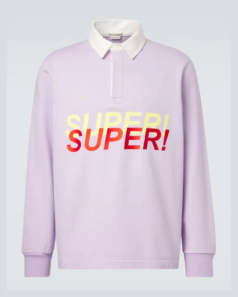 J.W.Anderson Bestickter Polopullover aus Baumwoll-Jersey Violett