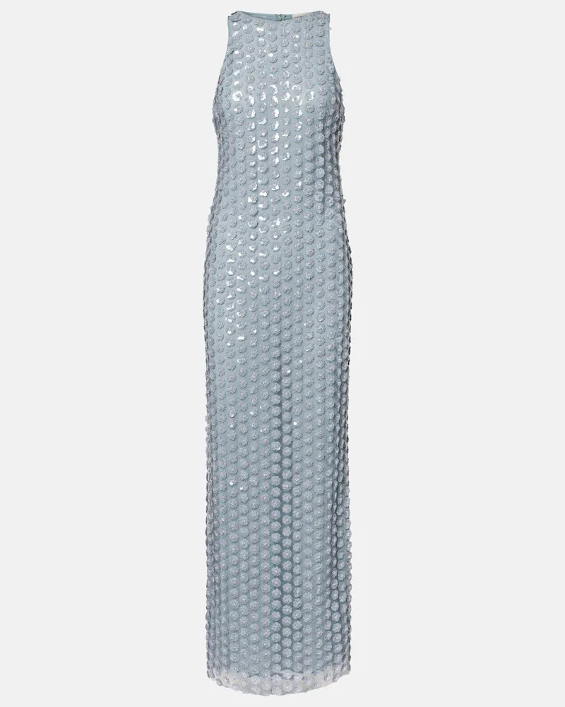 The New Arrivals Ilkyaz Ozel Verzierte Robe Bixi Blau