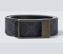Wendbarer Gürtel GG aus Leder und Canvas
