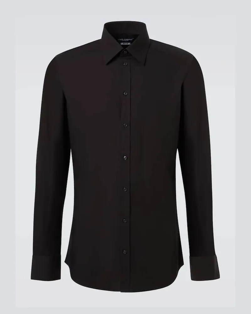 Dolce & Gabbana Hemd aus Baumwollpopeline Schwarz