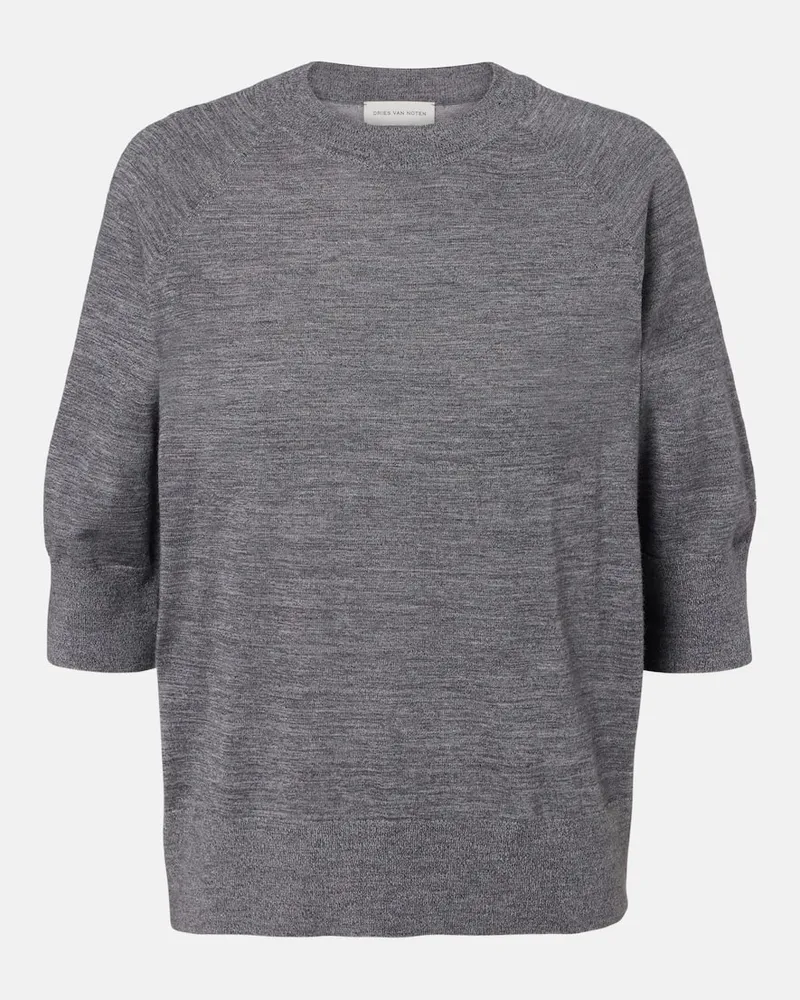 Dries van Noten Pullover aus Wolle Grau