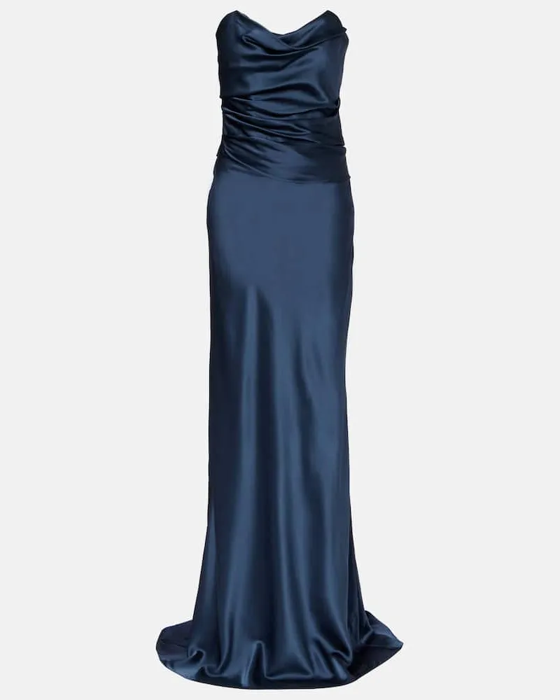 The Sei Maxikleid aus Seidensatin Blau