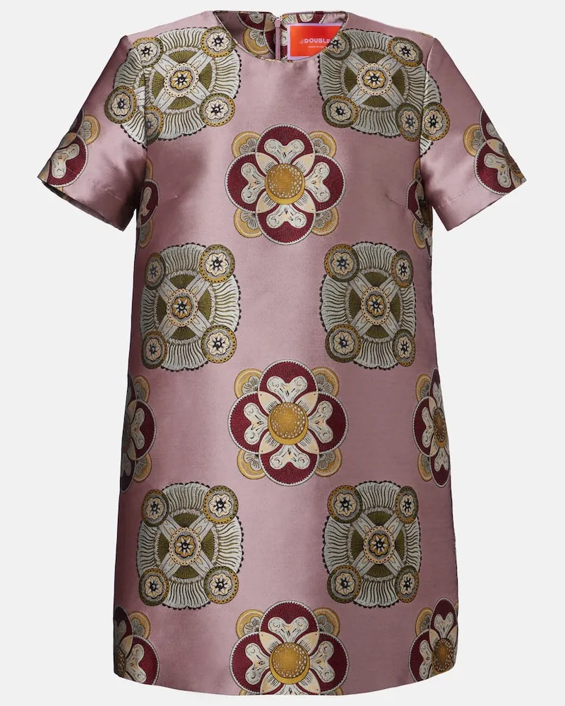 La DoubleJ Minikleid Swing aus Jacquard Rosa