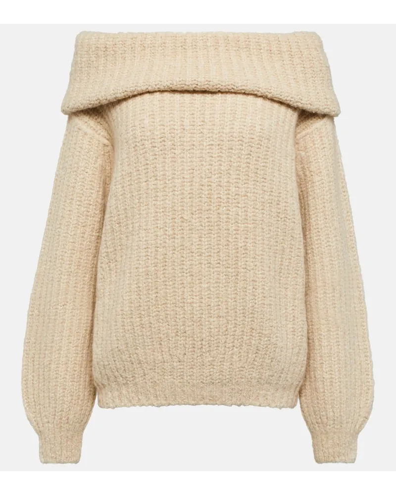 Loro Piana Off-Shoulder-Pullover aus Kaschmir Beige