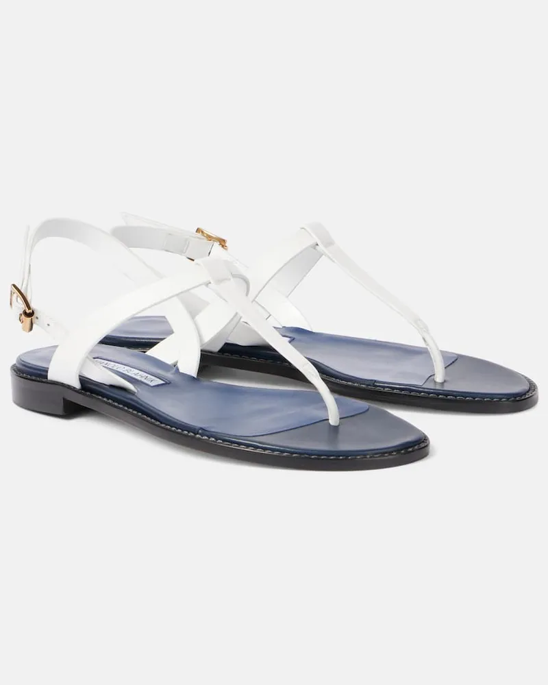 Manolo Blahnik Sandalen Hata aus Leder Weiß