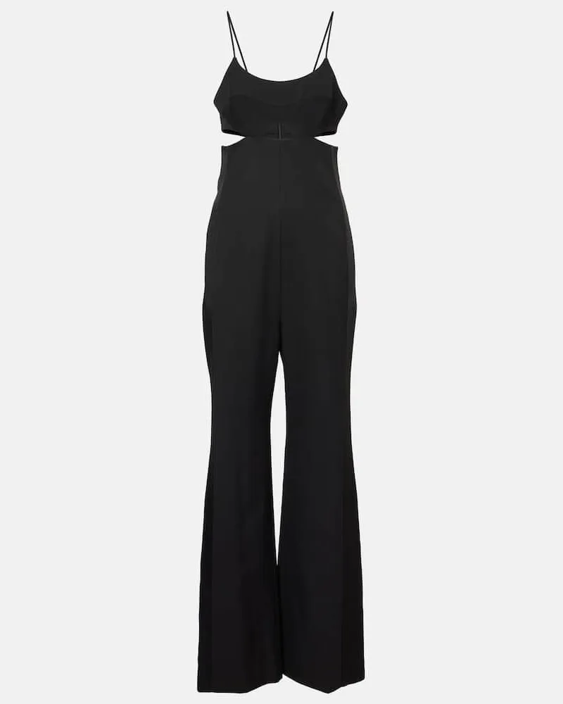 Victoria Beckham Jumpsuit Cami aus Satin Schwarz