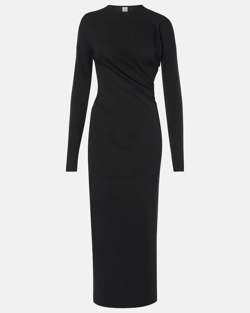 Totême Midikleid aus Jersey Schwarz