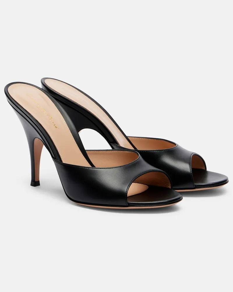 Gianvito Rossi Pantoletten Sofia aus Leder Schwarz