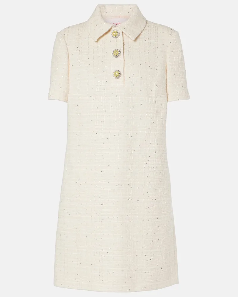 Valentino Garavani Minikleid aus Tweed Weiß