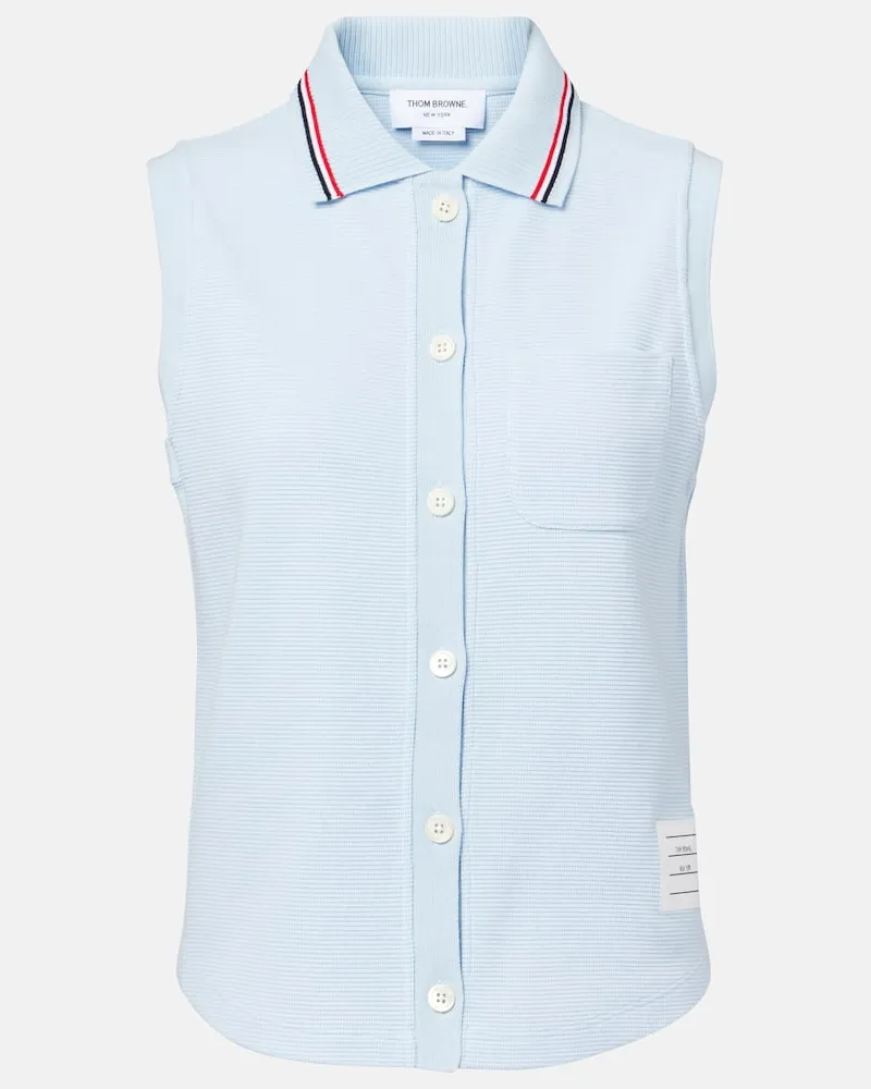 Thom Browne Polohemd aus Baumwolle Blau