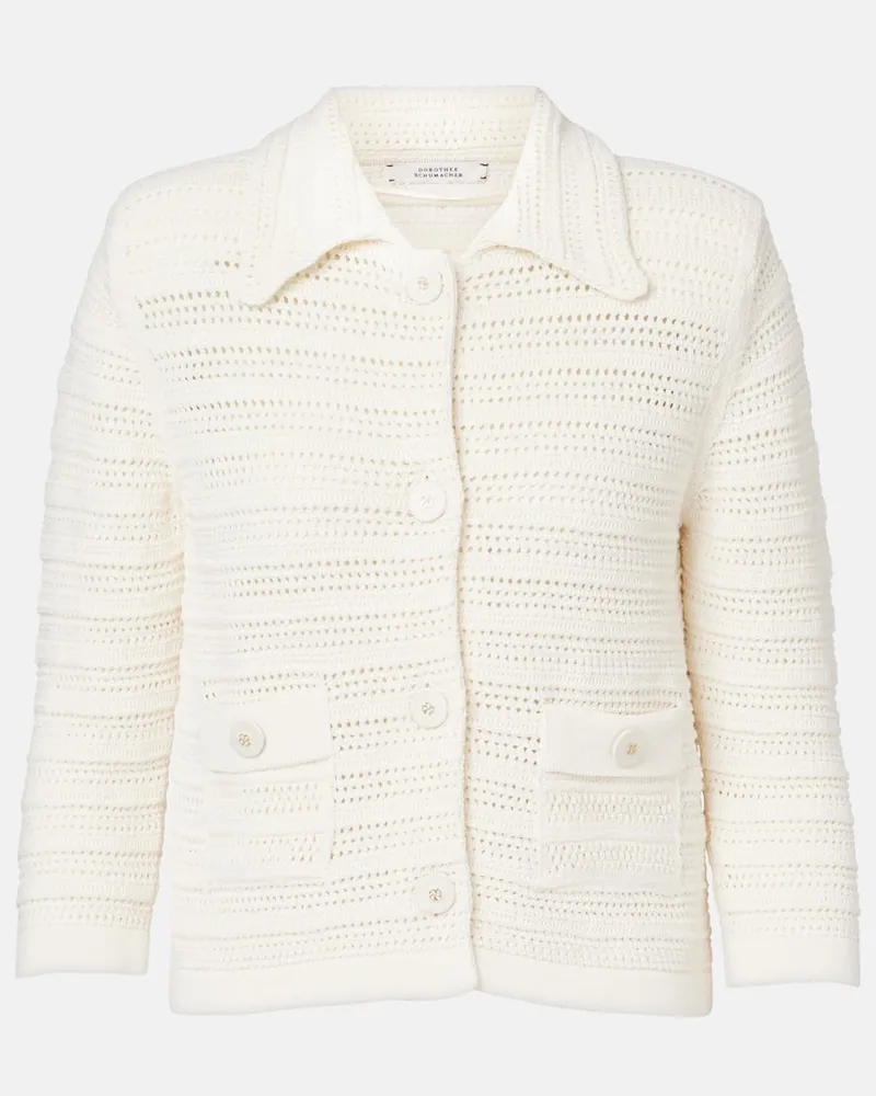 Dorothee Schumacher Cardigan Precise Pointelle Weiß