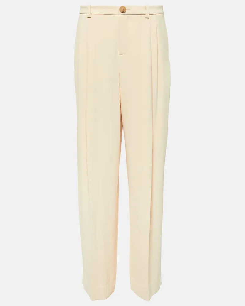 Vince Weite Low-Rise-Hose aus Crêpe Weiß