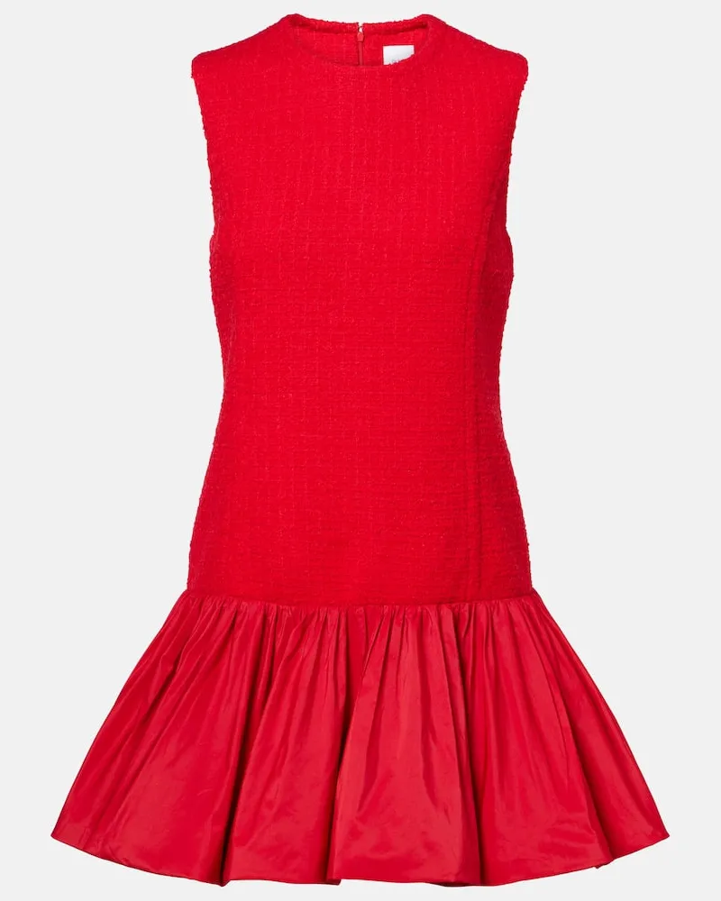 Patou Minikleid aus Tweed und Faille Rot