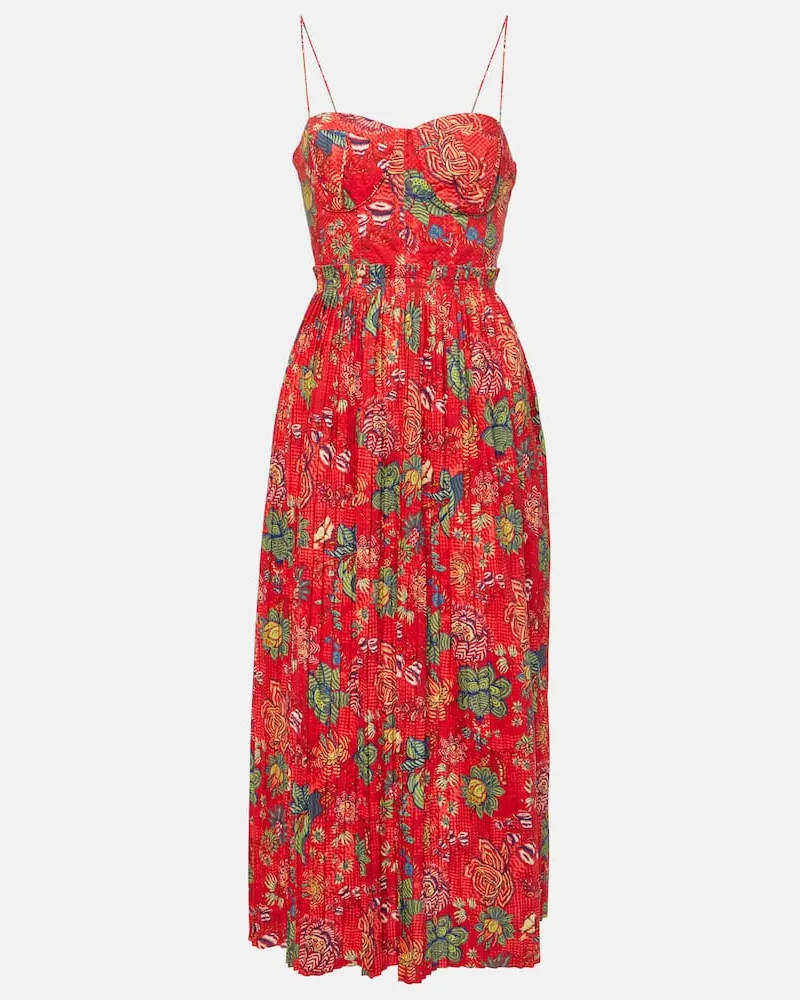Ulla Johnson Midikleid Jessie aus Baumwollpopeline Rot
