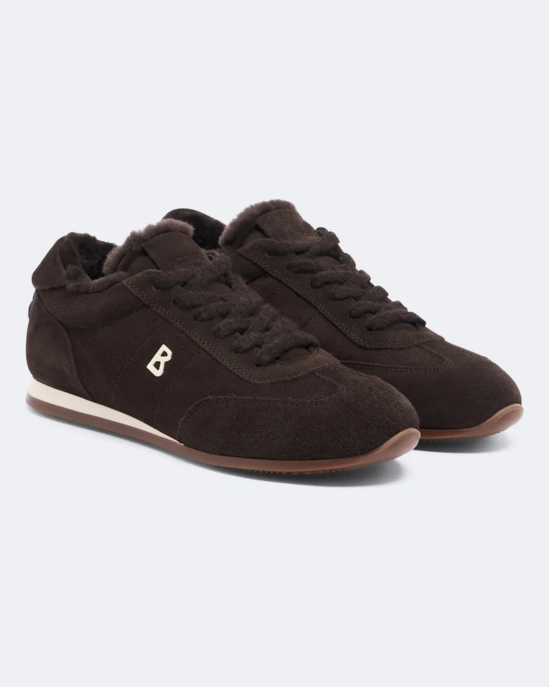 Bogner Sneakers Valencia aus Veloursleder mit Shearling Braun