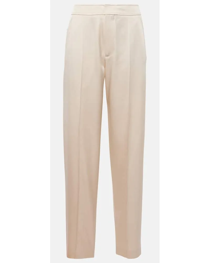 Brunello Cucinelli High-Rise-Hose Nude