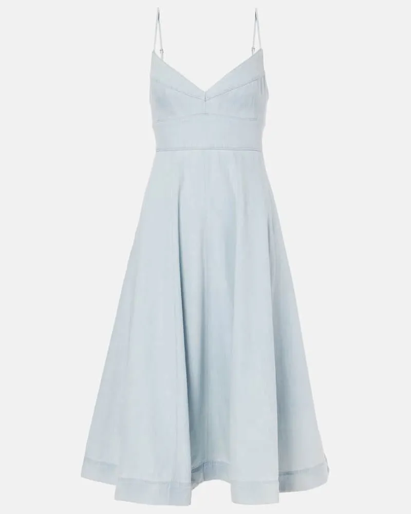 Zimmermann Midikleid Acacia aus Denim Blau