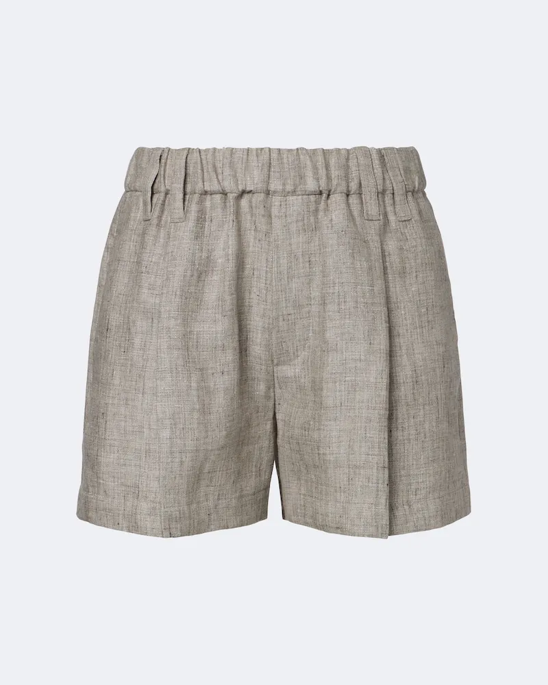 Brunello Cucinelli Shorts Monili aus Leinen Grau