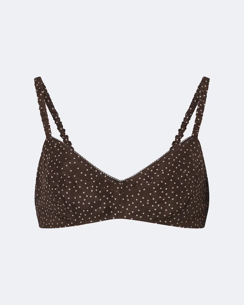 SIR Bra Top aus Seidenorganza Braun