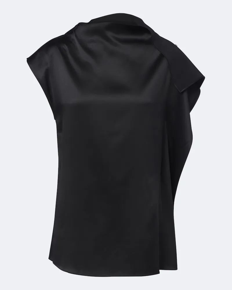 SPORTMAX Top aus Seidensatin Schwarz