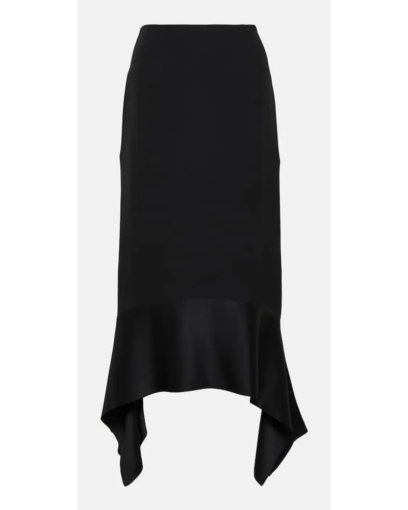 Totême Midirock aus Crêpe mit Satin Schwarz