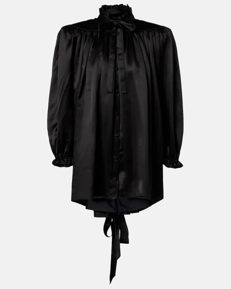Balenciaga Bluse aus Seidensatin Schwarz