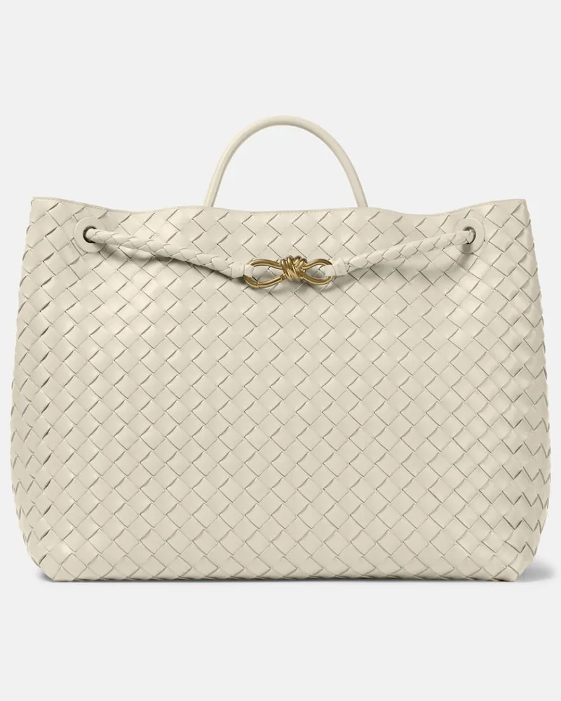 Bottega Veneta Tote Andiamo Large aus Leder Weiß