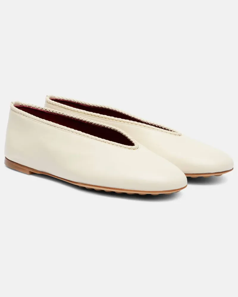 Bottega Veneta Ballerinas Rosa aus Leder Weiß