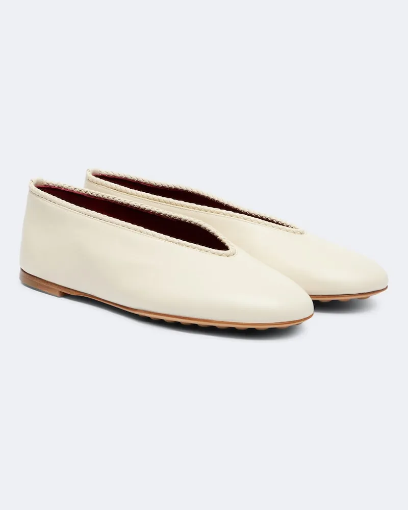 Bottega Veneta Ballerinas Rosa aus Leder Weiß