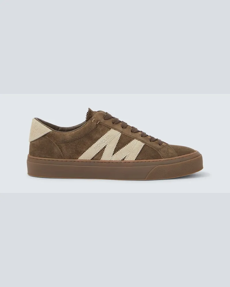 Moncler Sneakers Monaco2 aus Veloursleder Braun