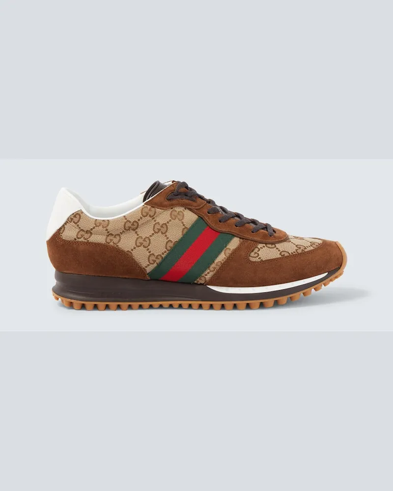 Gucci Sneakers Re-Motion GG mit Veloursleder Braun