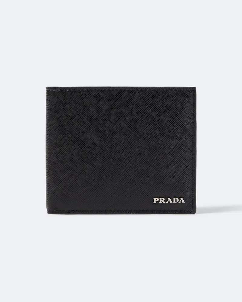 Prada Portemonnaie aus Saffiano-Leder Schwarz