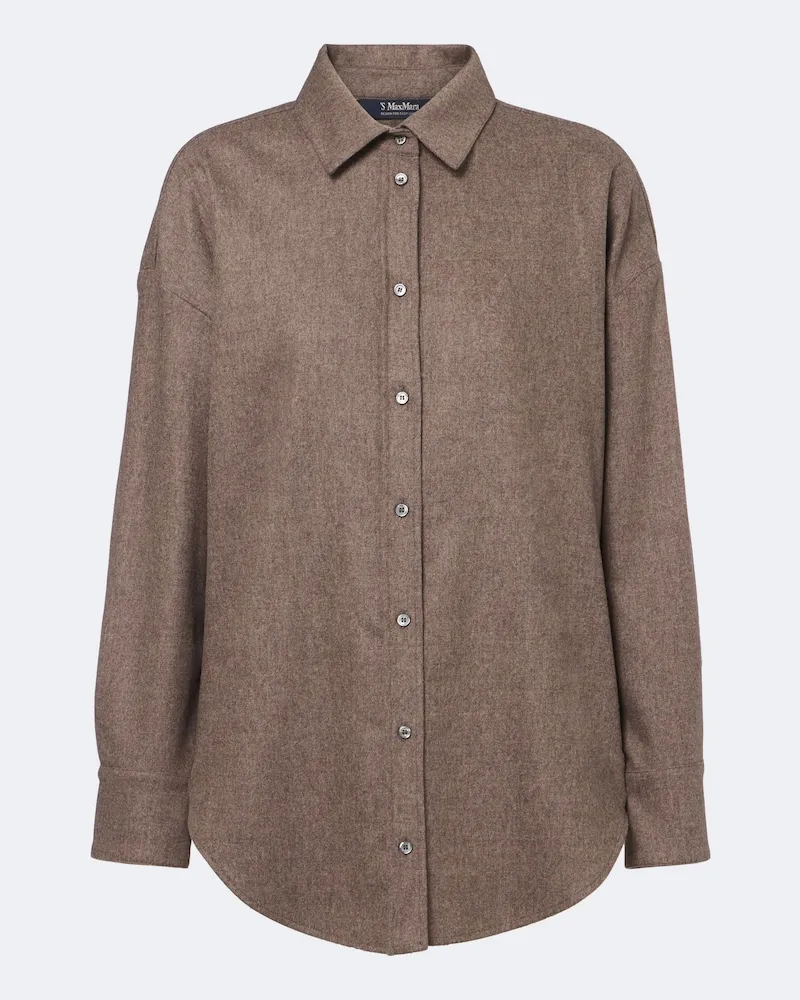 Max Mara Hemd aus Wollflanell Braun