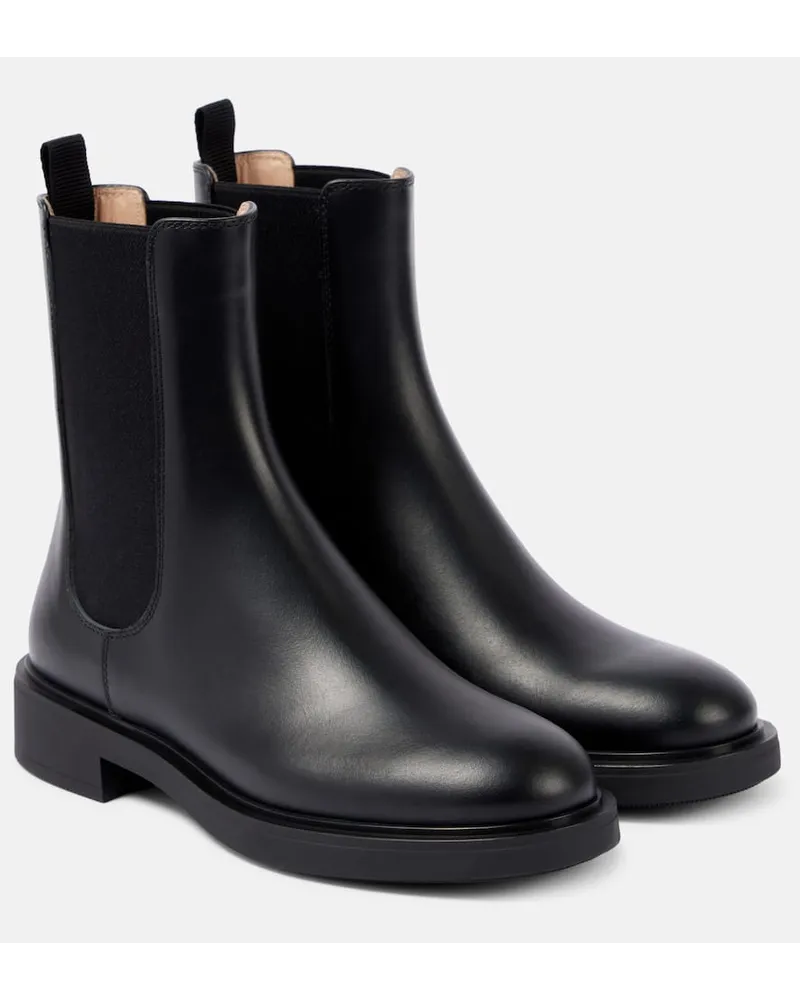 Gianvito Rossi Chelsea Boots Chester aus Leder Schwarz