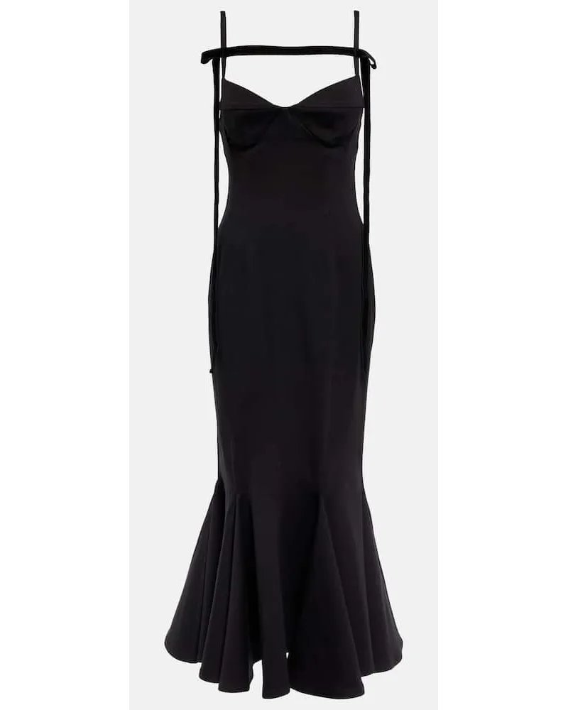 ATTICO Midikleid Beath aus Jersey Schwarz