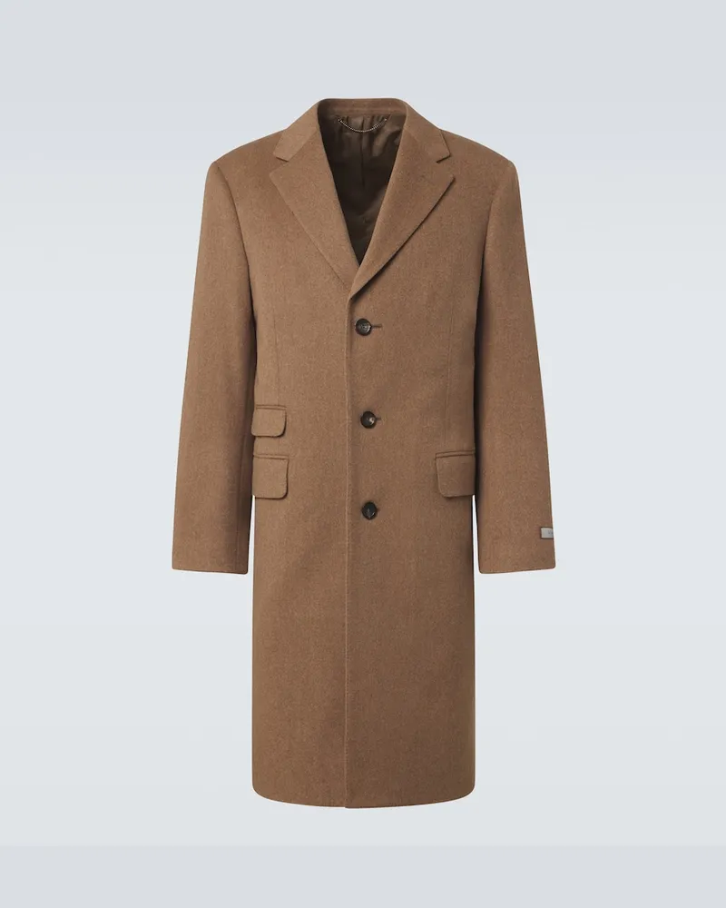 Canali Einreihiger Mantel aus Wolle Beige
