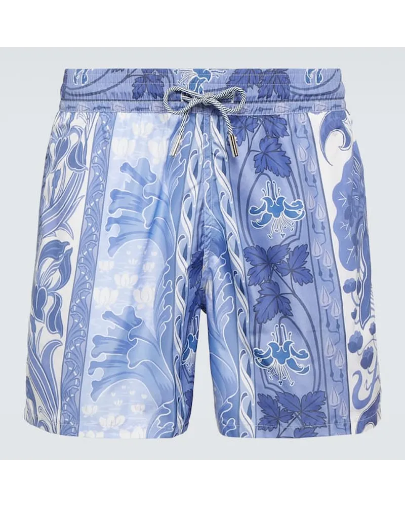 Etro Bedruckte Badeshorts Blau